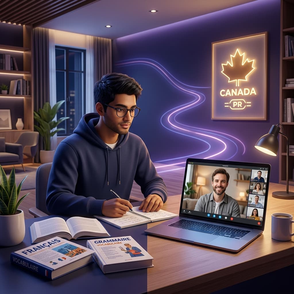 Cover for The Golden Hybrid: Combining Self-Study and Live Courses to Ace TEF & TCF Canada for PR